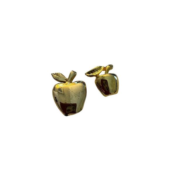 Two Vintage Goldtone Apple Pins, Manpower - Picture 1 of 5